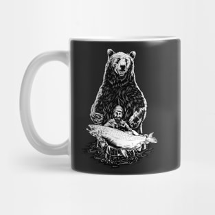 Vintage Bear Fish Fisherman Mug